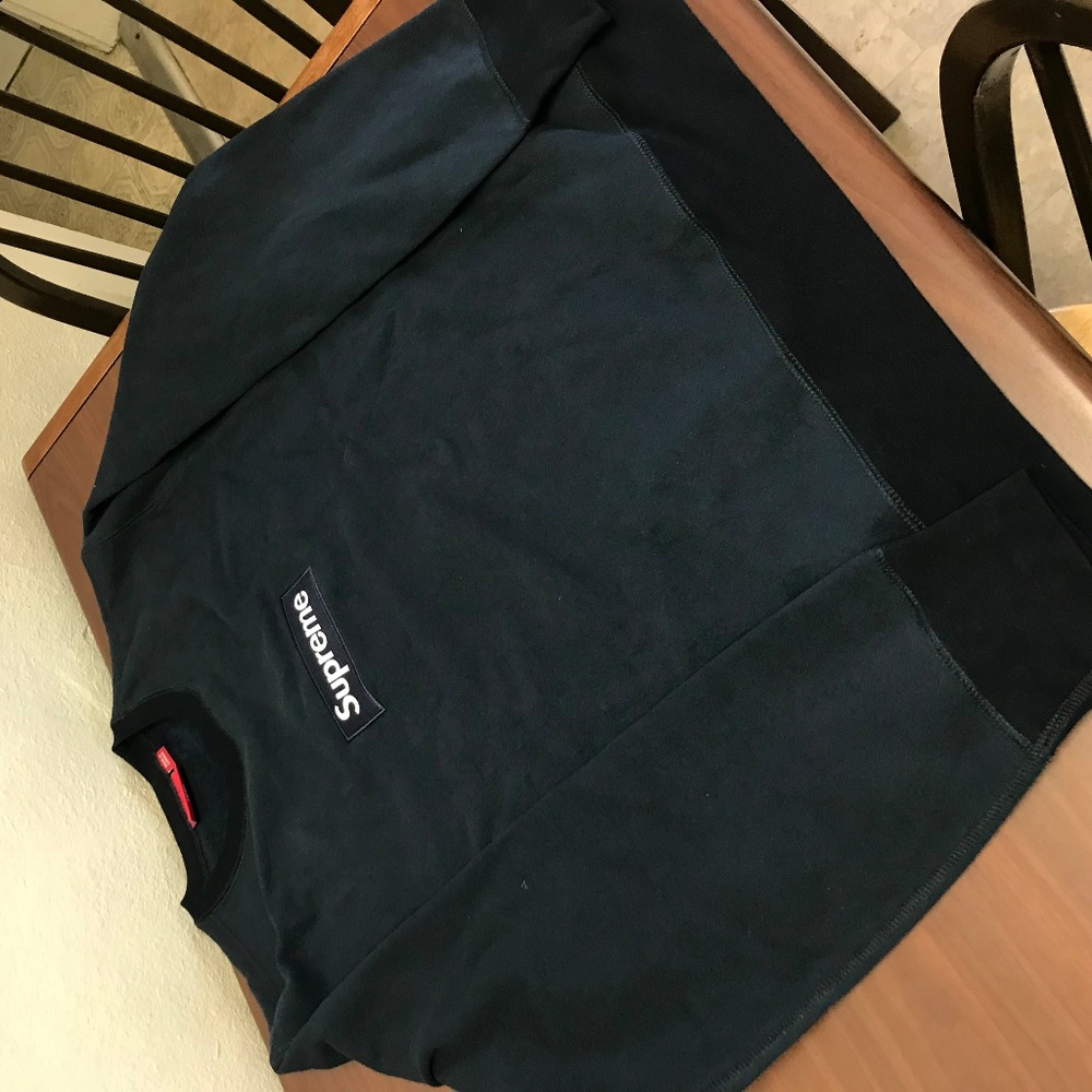 FW18 Supreme Boxlogo Crewneck Navy - Picture 1 of 5
